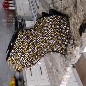 Giuseppe Zanotti Lady Gaga Golf Silver Swarovski Crystal Wedge Spikes Size 39